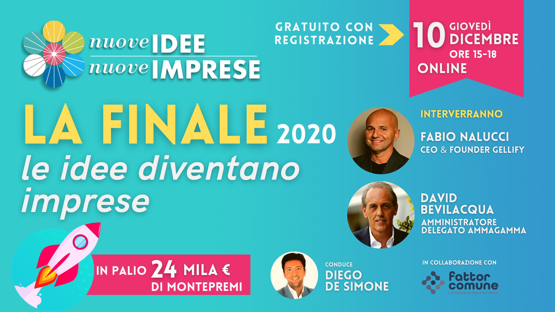 Il 10 dicembre la Finale di Nuove Idee Nuove Imprese 2020
