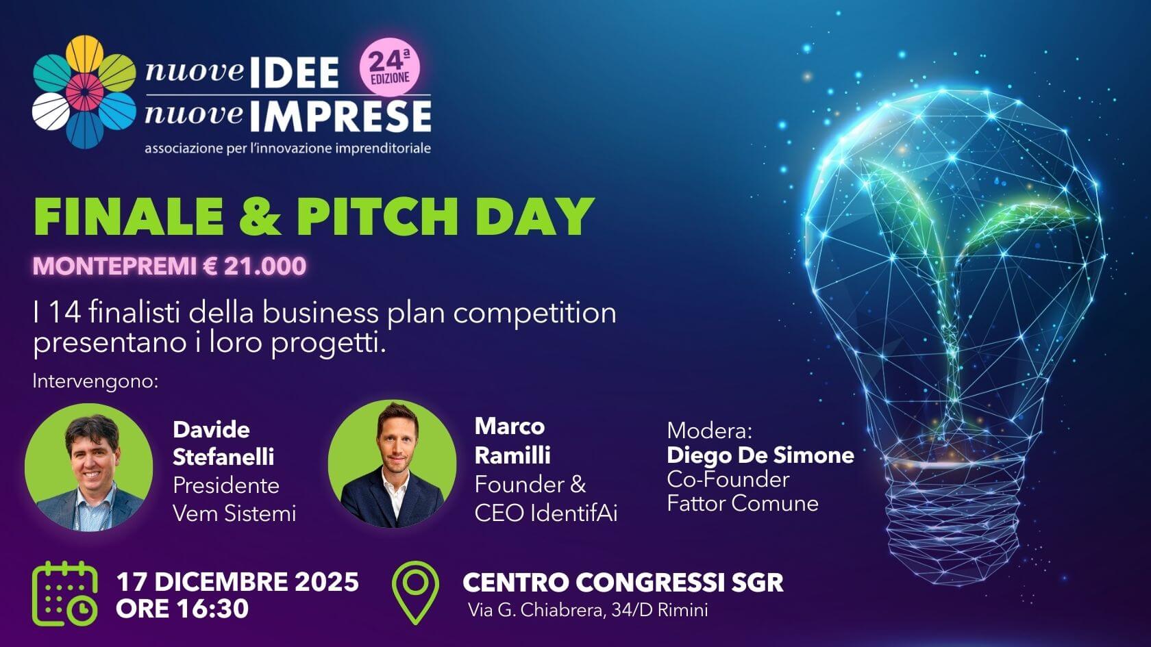 NUOVE IDEE NUOVE IMPRESE: MERCOLEDÌ 17 DICEMBRE LA FINALE CHE INCORONERÀ I PROGETTI VINCITORI